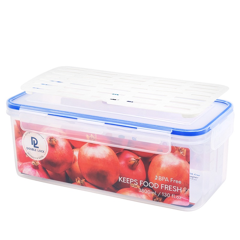 Hộp TP hình chữ nhật DOUBLE LOCK có khay giá lót 4200ml, 5600ml, 7350ml, 2900ml, 3800ml - Nhập khẩu Thái Lan