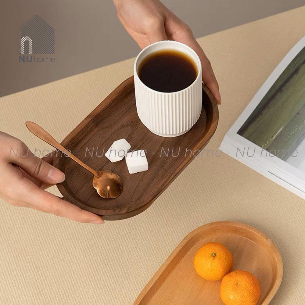 nuhome.vn | Khay gỗ Oval, khay gỗ đựng cà phê, trà và bánh được thiết kế bằng chất liệu gỗ theo phong cách Nhật Bản