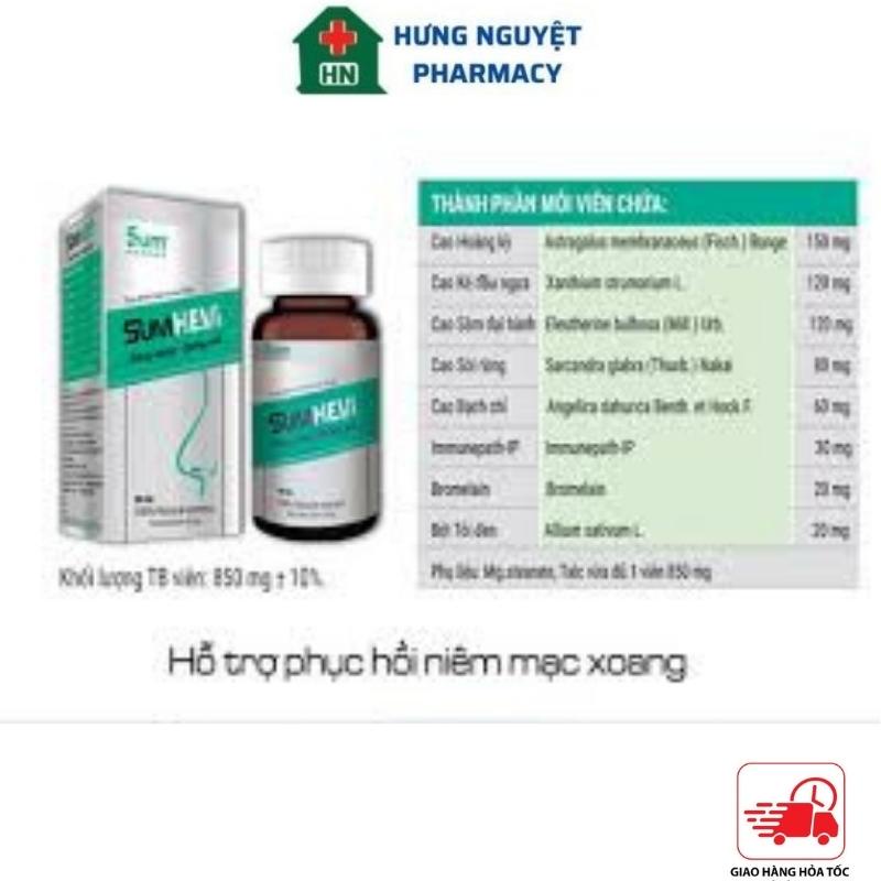 SUMHEVI viên uống hỗ trợ giảm viêm mũi viêm xoang hộp 30 viên
