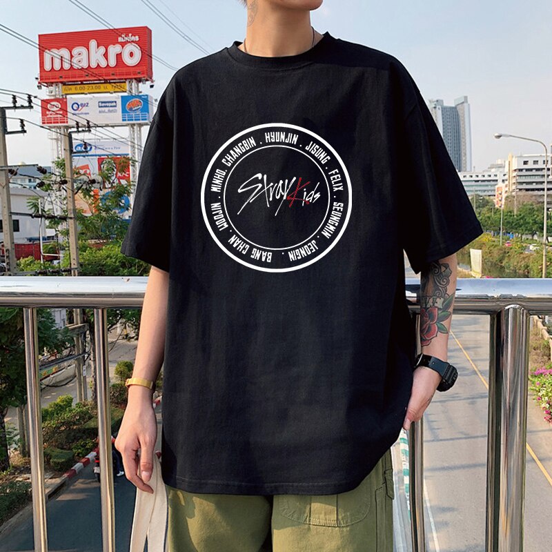 ÁO THUN COTTON BTS KPOP Áo Nam Thời Trang Dạo Phố Harajuku StrayKids