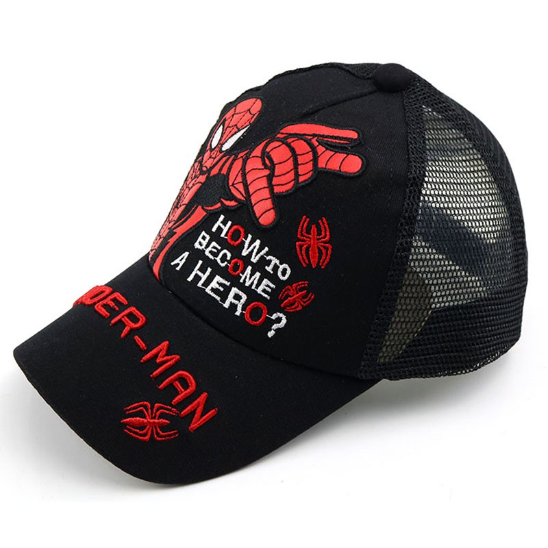 Nón lưỡi trai in hình Spiderman nhiều màu sắc dành cho các bé trai từ 3-8 tuổi