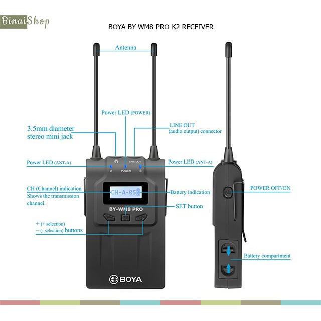 [Mã ELHACE giảm 4% đơn 300K] [BH 2 năm] Micro cho máy ảnh máy quay Boya BY-WM8 Pro-K1, Pro-K2