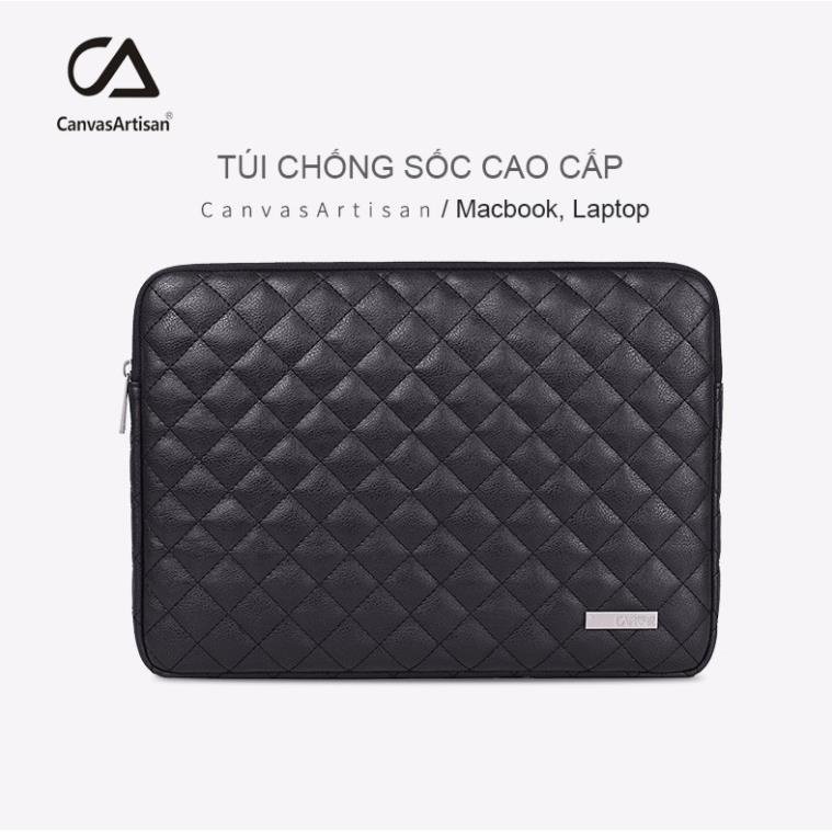 Túi chống sốc Laptop Macbook CanvasArtisan caro da sang chảnh (Chính hãng)