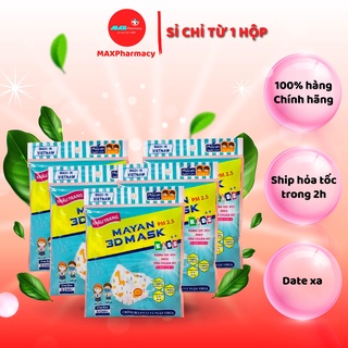 COMBO 10 TÚI Khẩu Trang MAYAN 3D PM2.5 Kids++ trẻ em màu trắng (túi 5 cái) - Maxpharmacy