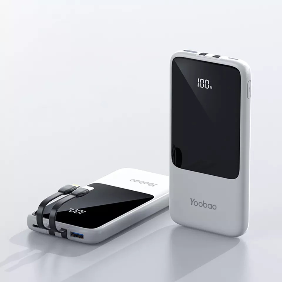 Sạc dự Yoobao LC7 10000mAh tích hợp dây cáp sạc nhanh 20W có màn hình hiển thị pin