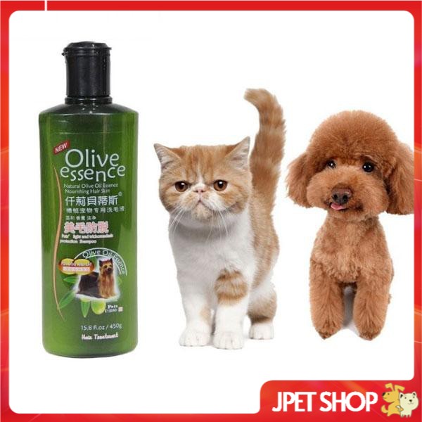 Sữa tắm tinh dầu ô liu chó mèo - Sữa tắm OLIVE - 450ml loại chống rụng lông - Jpet shop