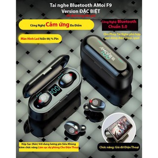 Amoi F9 Tai Nghe Bluetooth Wireless Headset Touch Headset Digital Display Headset Bilateral Call Headset Large Battery Compartment Earhead
