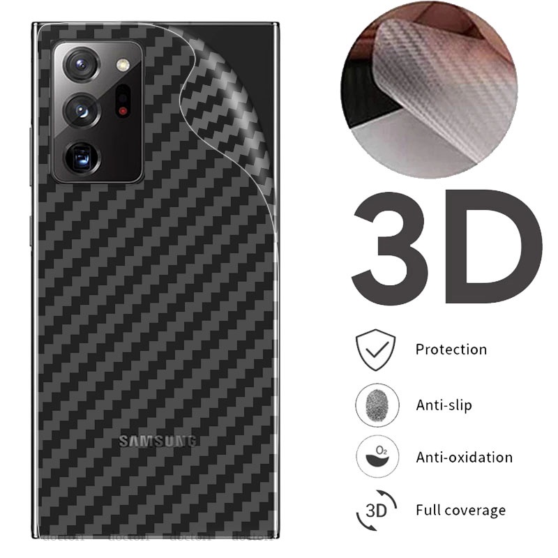 Dán mặt lưng điện thoại Carbon chống vân tay Cho Samsung Galaxy Note 20 Ultra 10 Plus Lite 9 8 5G 10+