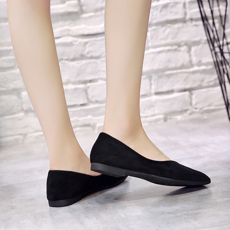 Giày búp bê da lộn mũi vuông thời trang cho nữ | BigBuy360 - bigbuy360.vn