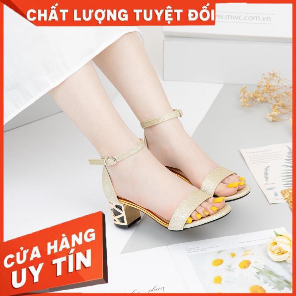 🌈FREESHIP🌈 Giày cao gót quai ngang đế vuông cách điệu MWC NUCG-4128