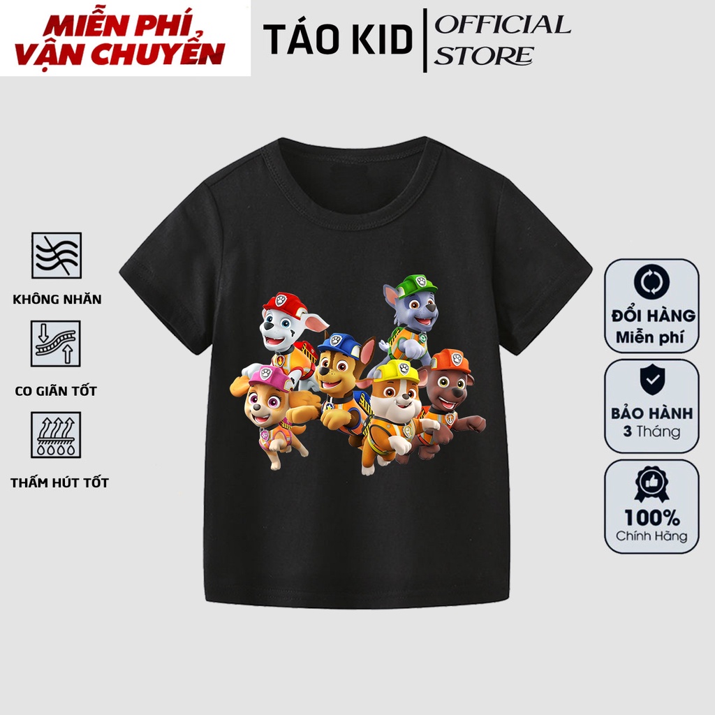 Áo thun bé trai bé gái cộc tay Táo Kid chất cotton in hình Đội Chó Cứu Hộ từ 0 đến 10 tuổi TK112