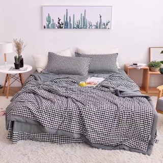 Bộ chăn ga gối Muij cotton đũi chăn trần bông mềm mịn,nhập khẩu cao cấp