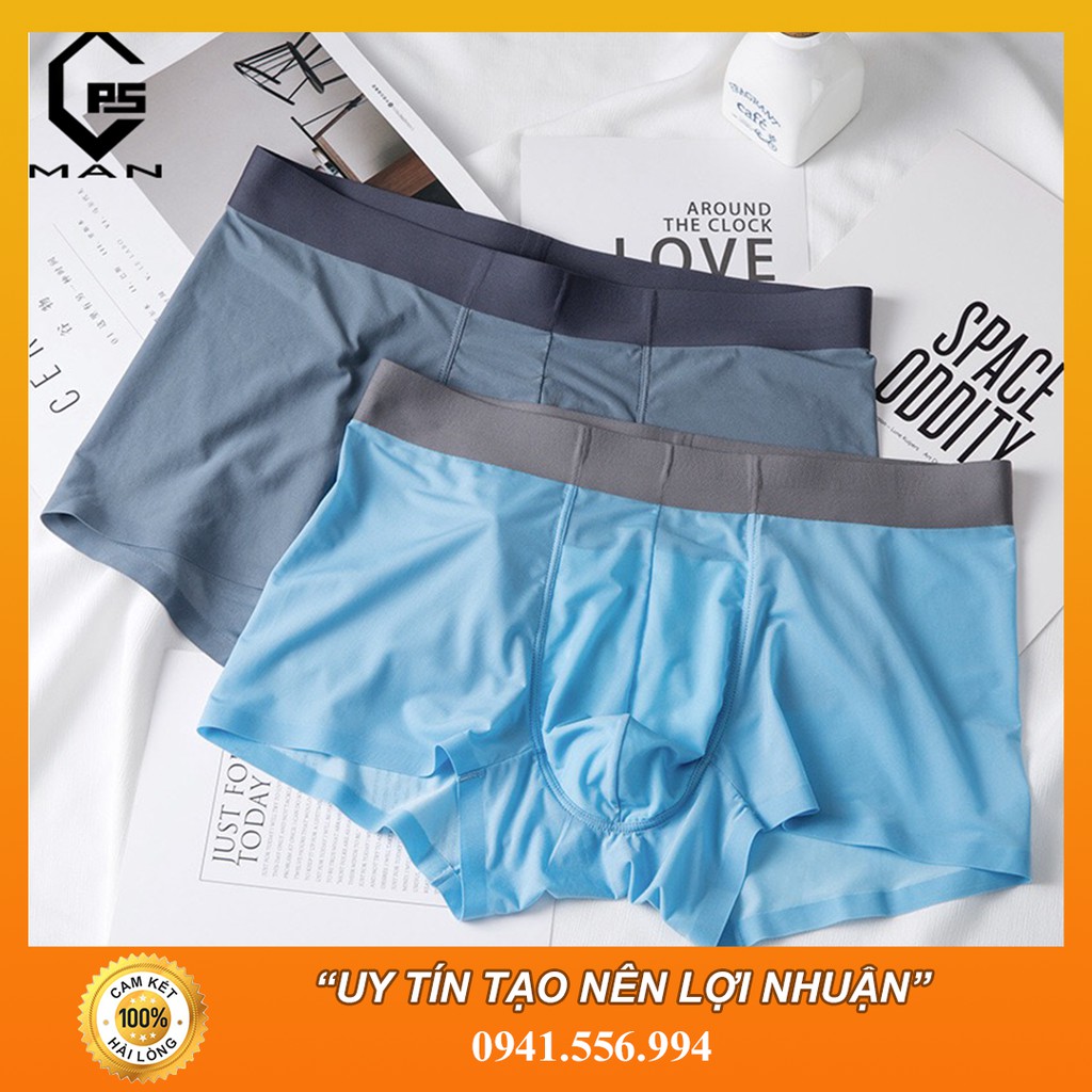 Quần Lót Nam Boxer Lụa Lạnh Cao Cấp Siêu Mỏng