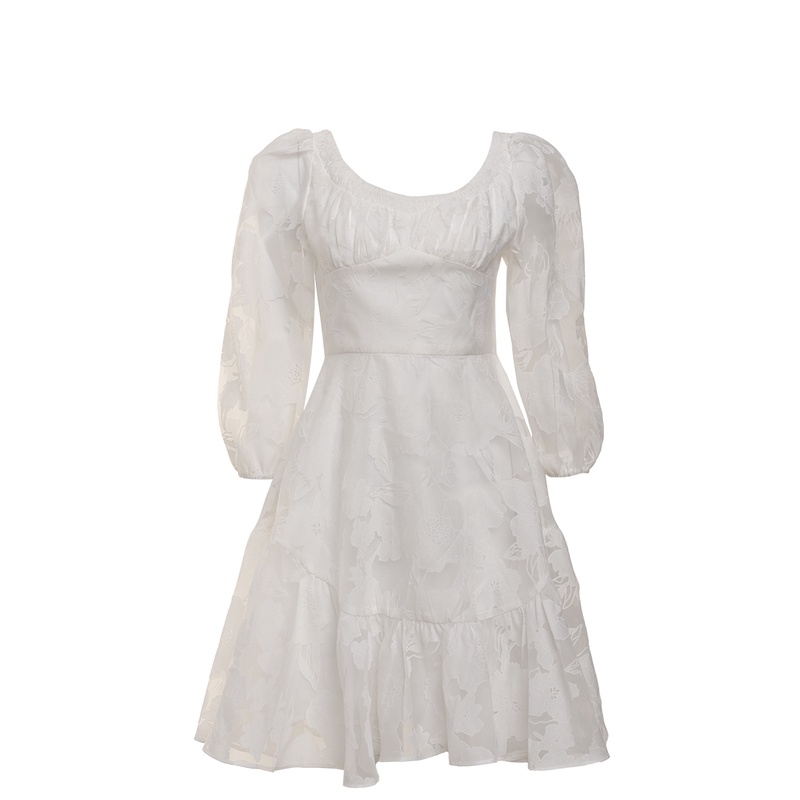 JM Dress Desgin - Đầm tay lỡ chần chun cổ thuyền 1P13.2208ST