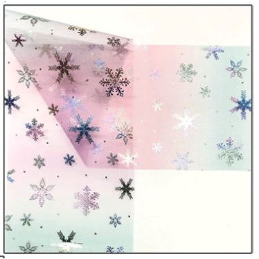 Ruy băng voan mềm bản rộng 15cm làm phụ kiện handmade hình bông tuyết màu ombre cực xinh