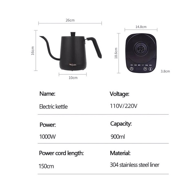 Ấm siêu tốc cổ ngỗng nội địa Trung mechanical / smart điều chế brew, pour over, drip cà phê