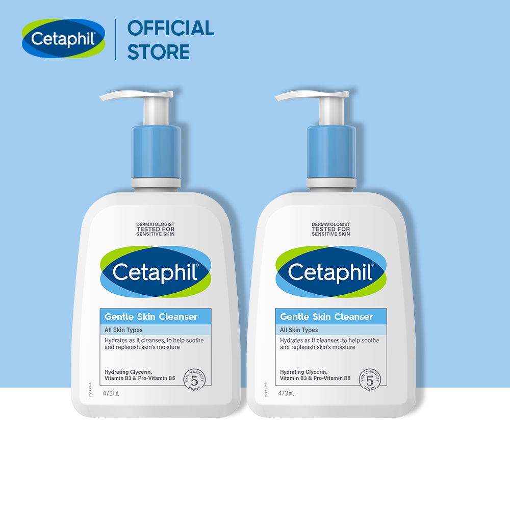 Combo 2 Sữa rửa mặt dịu lành cho da nhạy cảm Cetaphil Gentle Skin Cleanser 473ml/chai