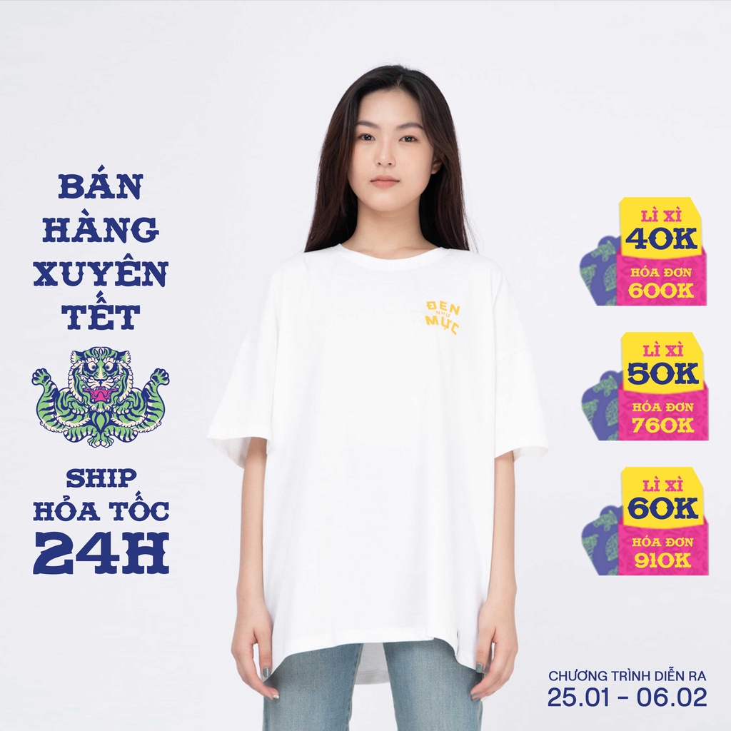 Áo Thun Nữ BOO Dáng Oversized, Cotton Cao Cấp In Hình Đen Như Mực