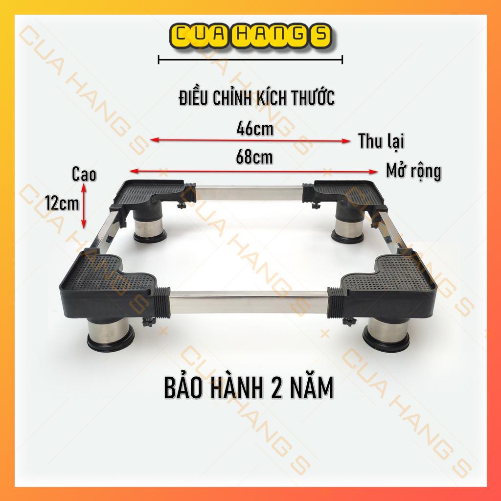 Chân đỡ máy giặt, tủ lạnh trụ inox chống rung ồn cao cấp - BH 2 năm