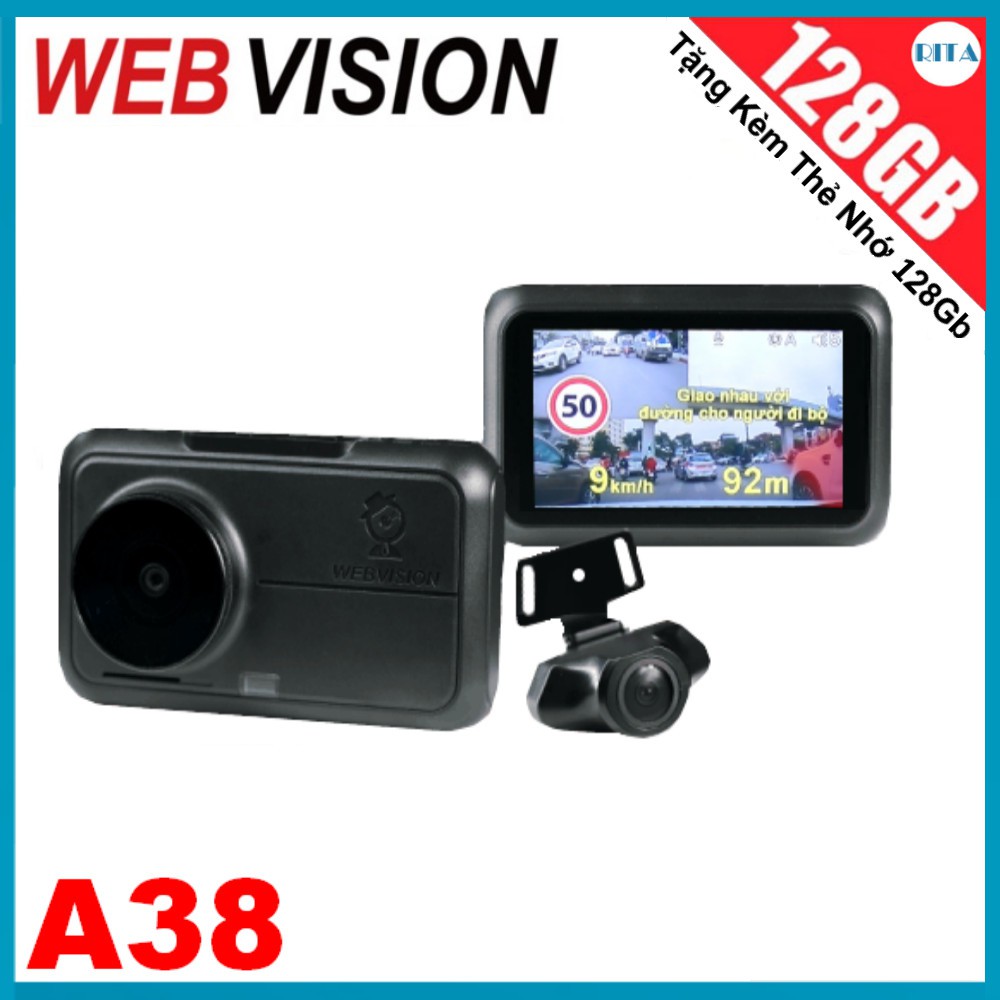 CAMERA HÀNH TRÌNH WEBVISION A38 + THẺ NHỚ 128GB