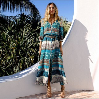 Đầm Maxi Boho Vintage - Váy maxi cao cấp