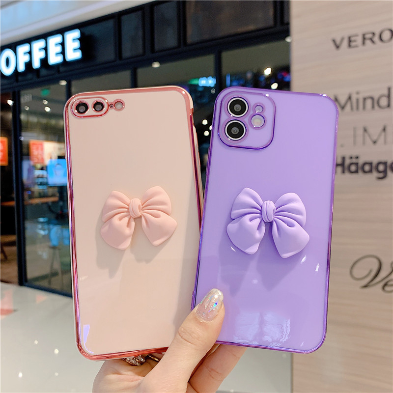 Ốp Lưng Nhựa Tpu Mềm In Hình Nơ Hồng Và Tím Cho Realme X7 V5 C15 C11 C17 Xt X2 7i 6i 5i 5s 7 Pro Oppo Reno5 Pro 5g A93 K3 K5 6d