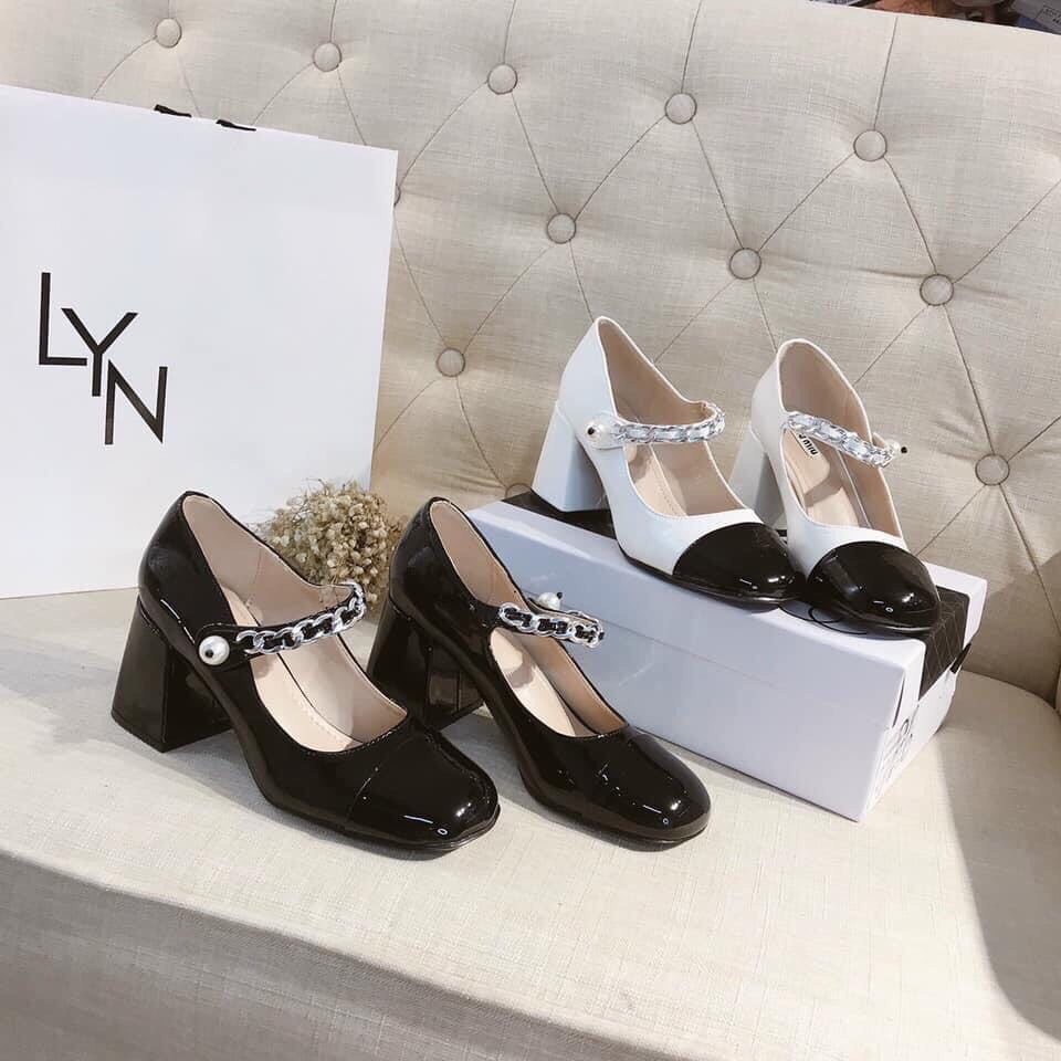 GIÀY CAO GÓT NỮ MŨI VUÔNG XÍCH NGỌC GÓT 7P SANG CHẢNH MÃ B15.B17