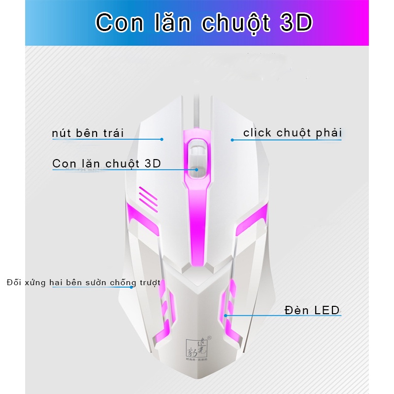 Bộ bàn phím giả cơ và chuột game dành cho game thủ NTC G21 led đa màu - bộ bàn phím chuyên game và chuột r8 LED 7 màu
