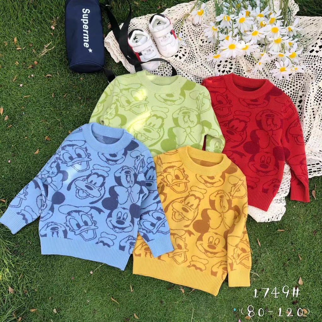 Áo Len Dài Tay Hàng Quảng Châu Nhiều Mẫu Cho Bé Trai 1-5 tuổi (10-20kg)