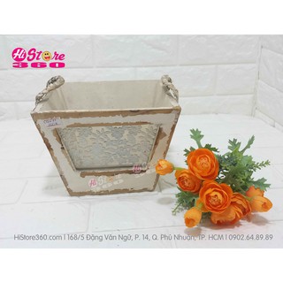 Chậu gỗ cắm hoa Vintage