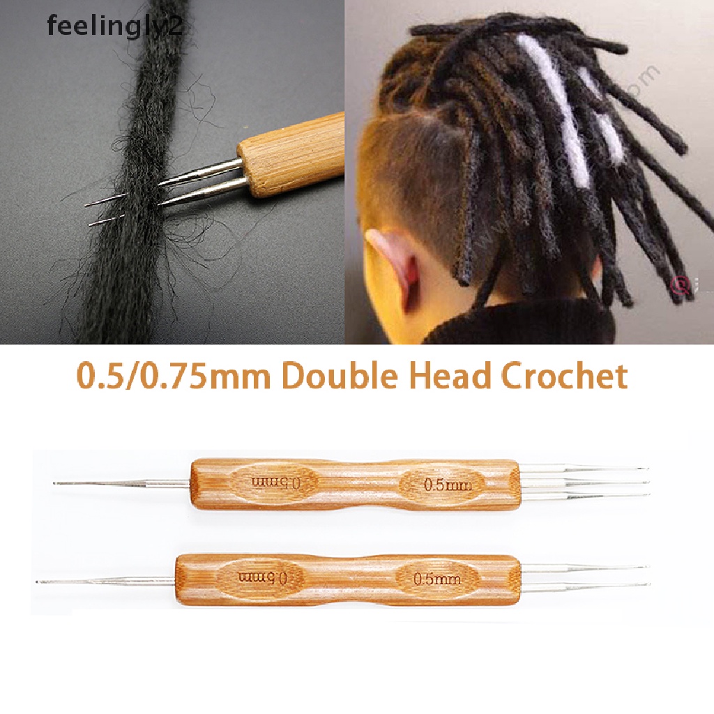 [feel] Kim Móc Len Dreadlock Hai Đầu Tay Cầm Bằng Tre Tạo Kiểu Dreadslock