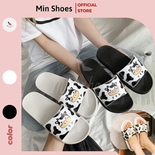 Dép ulzang quai ngang bò sữa đế siêu êm chống trượt cute
