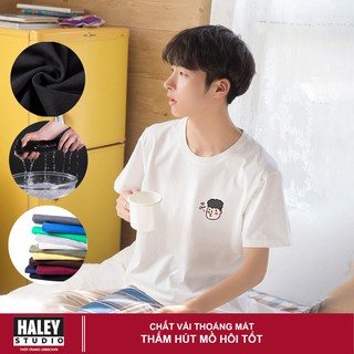 Áo Thun Unisex Form Rộng Nam Nữ Icon Cặp Đôi phong cách Hàn Quốc TN07 Haley TEECHANCE