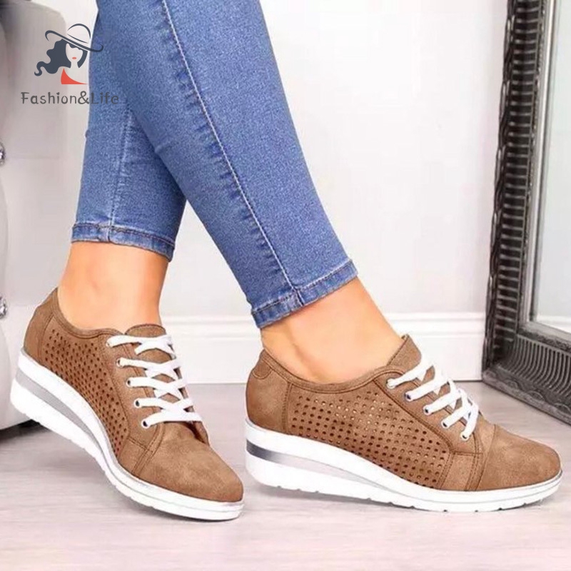 ✨F&amp;L✨ Women Running Shoes Casual Walking Platform Sneakers Sports Lace-up Shoes for Fall Spring