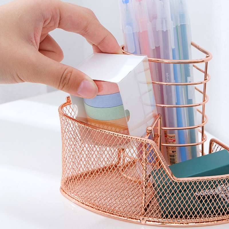 Giá Đỡ Bút Lưới Vàng Hồng Tinh Tế Sành Điệu Để Bàn Hoặc Điện Thoại Lý Tưởng Cho Văn Phòng S
