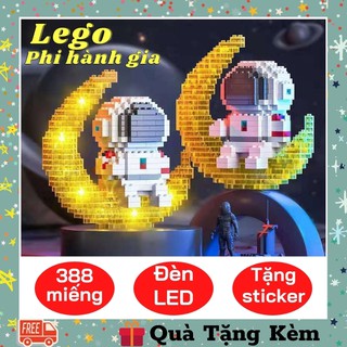 LEGO🌸 Freeship🌸 Đồ Chơi Lắp Ráp Hình Phi Hành Gia Mặt Trăng Vũ Trụ 3D Có Đèn Led 3 Chế Độ Độc Đáo