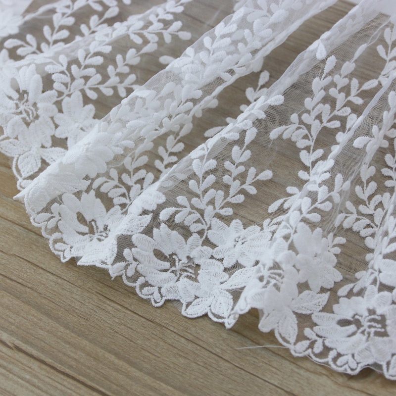 Vải Ren Lưới Trắng/Đen 30cm Dùng May Quần Áo Thủ Công