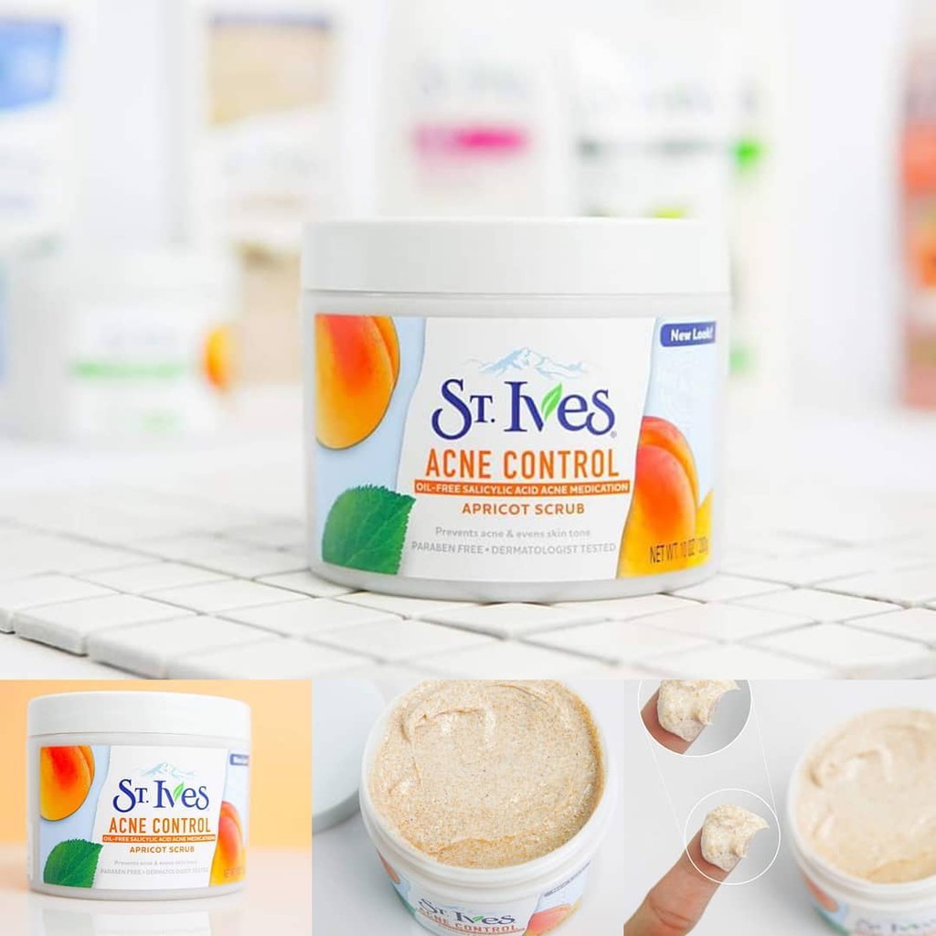 Kem Tẩy Tế Bào Chết Mặt Và Toàn Thân Hương Mơ St.Ives Apricot Scrub 283g