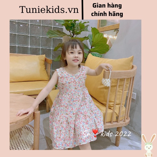 (TẶNG ÁO CHO BÉ) Váy sát nách họa tiết hoa nhí chất thô mát cho bé gái từ 10-24kg, váy hoa em bé