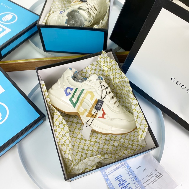 Giày thể thao sneaker gc chữ ngang màu trơn đế hoa vip fullbox bill túi giấy