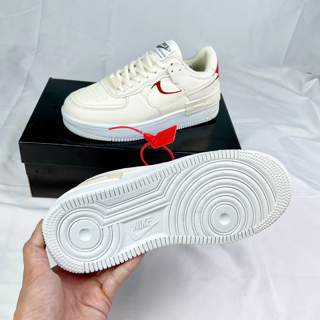 Giày sneaker thể thao nữ, Shadow trắng phối kem Hot Trend 2021, Full Box tặng vớ, bảo hành 6 tháng