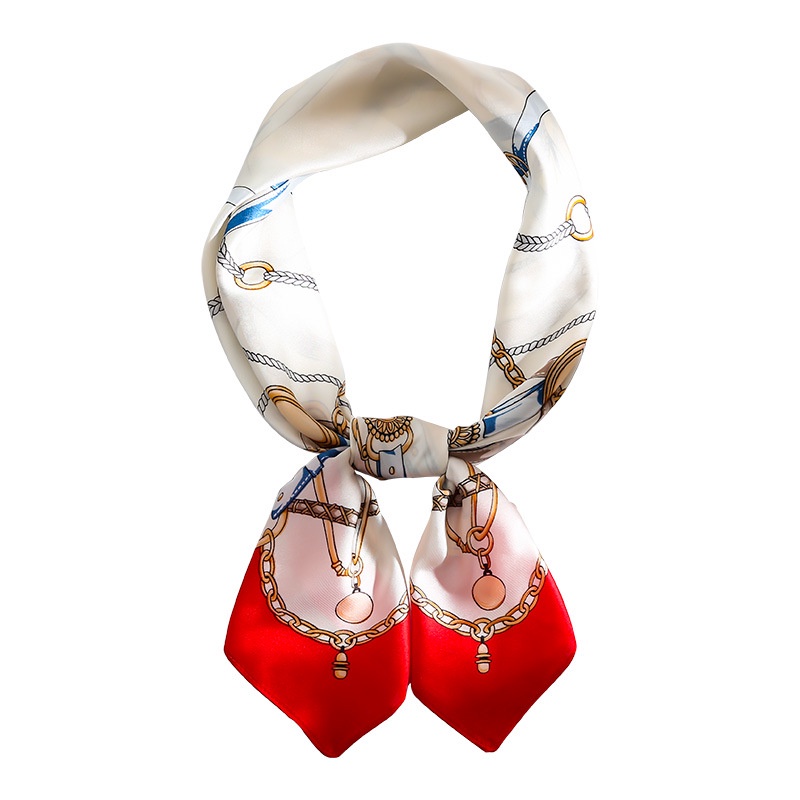 Khăn Choàng Cổ Hình Vuông Vải Lụa Mỏng Dáng Dài Phong Cách Hàn Quốc Thời Trang Thu Đông Cho Nữ