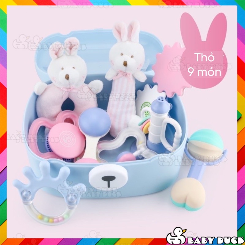 Set đồ chơi sơ sinh 9 món Goryeo Baby Hàn Quốc, đồ chơi súc sắc, đồ chơi lục lạc cho bé