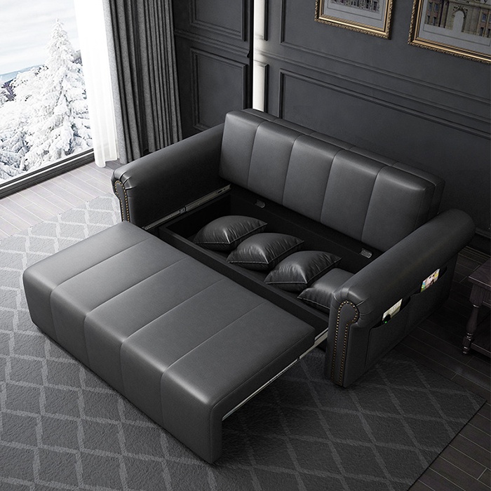 XẢ - Ghế Sofa giường gấp gọn ĐỆM BỌT BIỂN da Pu rộng 1m3, GIƯỜNG SOFA DA