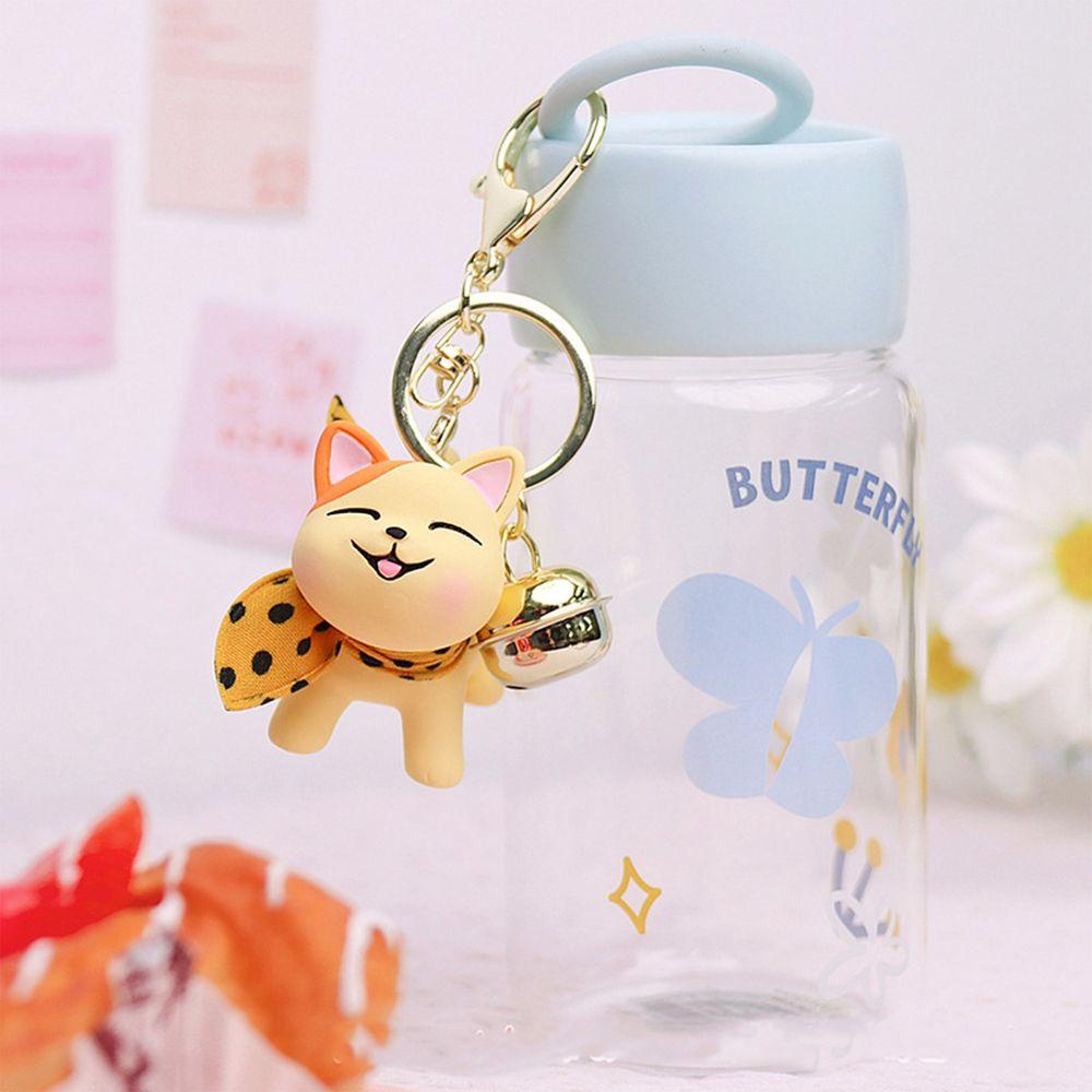 LANFY Móc Khóa Hình Chú Mèo Đeo Khăn Choàng Lụa Vui Nhộn Sáng Tạo