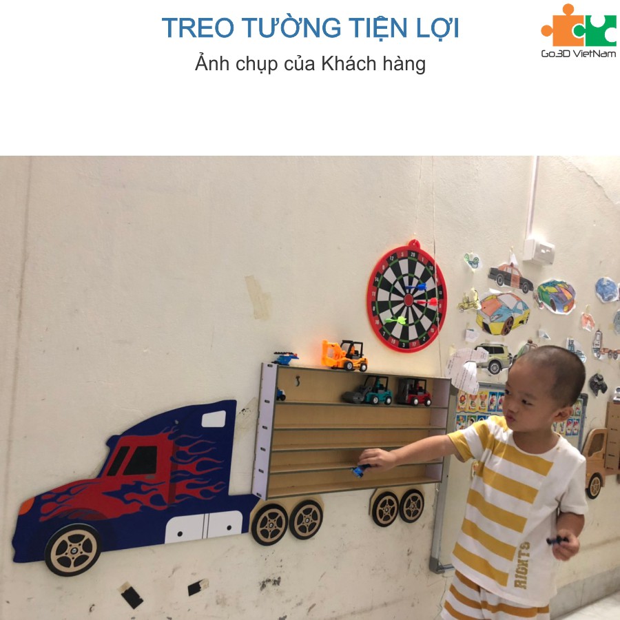 Kệ trưng bày mô hình xe ô tô đồ chơi cho bé ( Xe Container)