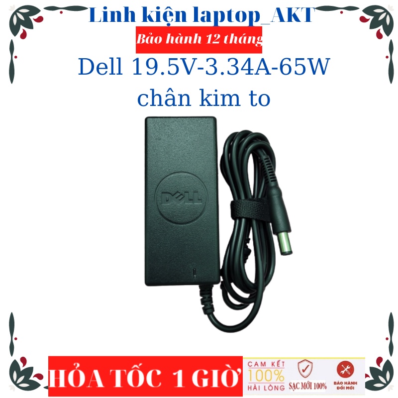 Sạc Dell 19.5V-3.34A-65W-ZIN chân kim to Latitude 5400 E5470,INSPIRON 5548 15 5548 15 5000 VOSTRO 1014 1088 1310 1540