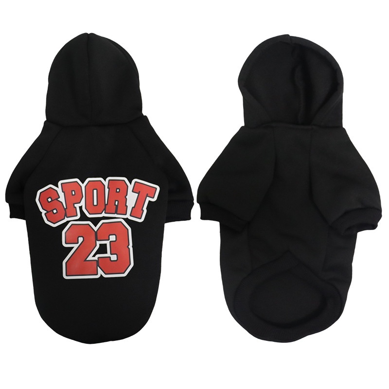 Áo chó mùa đông áo thú cưng nỉ hoodie màu đen cá tính in hình nổi bật