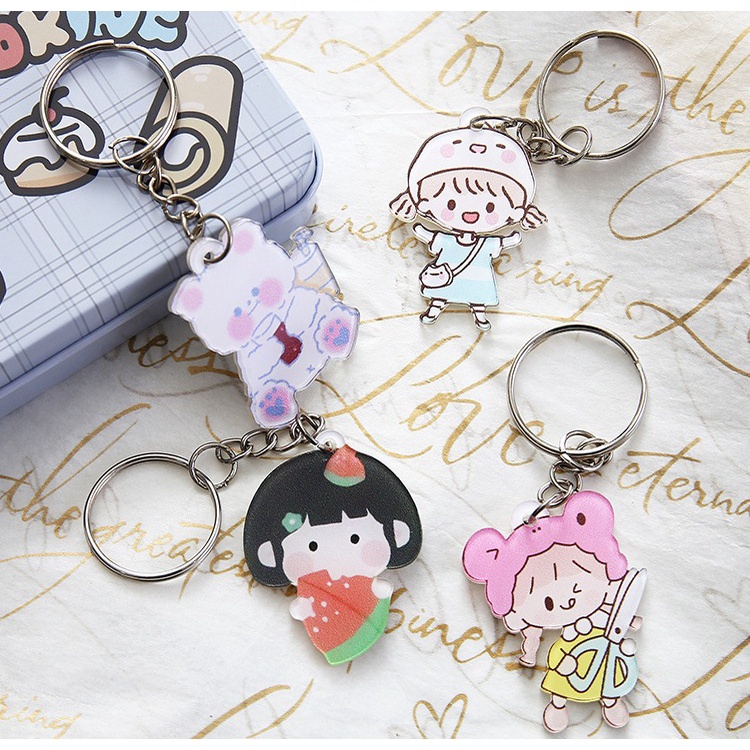 Móc khóa đa năng Chimi PK008 chất liệu Acrylic nhiều mẫu hoạt hình đáng yêu