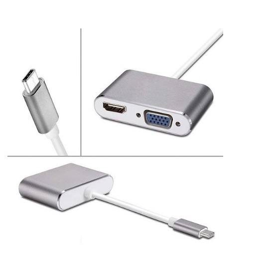 Bộ Dây cáp Chuyển đổi USB Type C sang HDMI và VGA